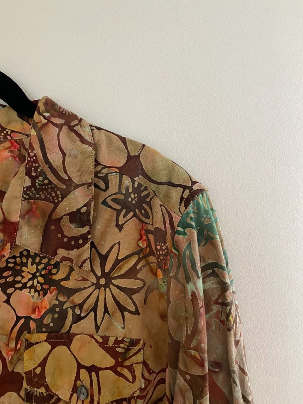 Caribbean Joe Tan Floral Blouse